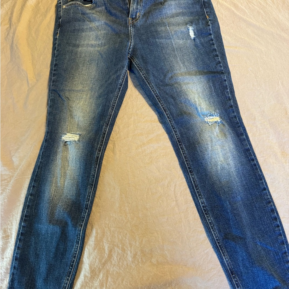 Calvin Klein Distressed Mid Rise Skinny Jeans Size 33x28